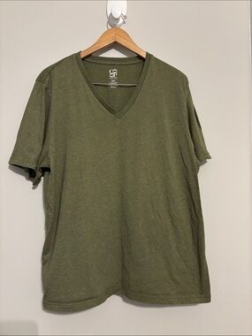 Coop Barneys New York Green V Neck Tee Sz 2XL EUC